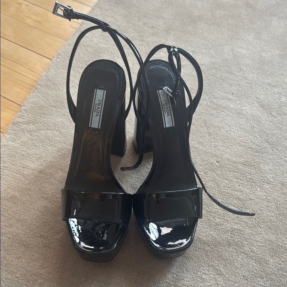 Black Patent Leather Women's Prada Heels
